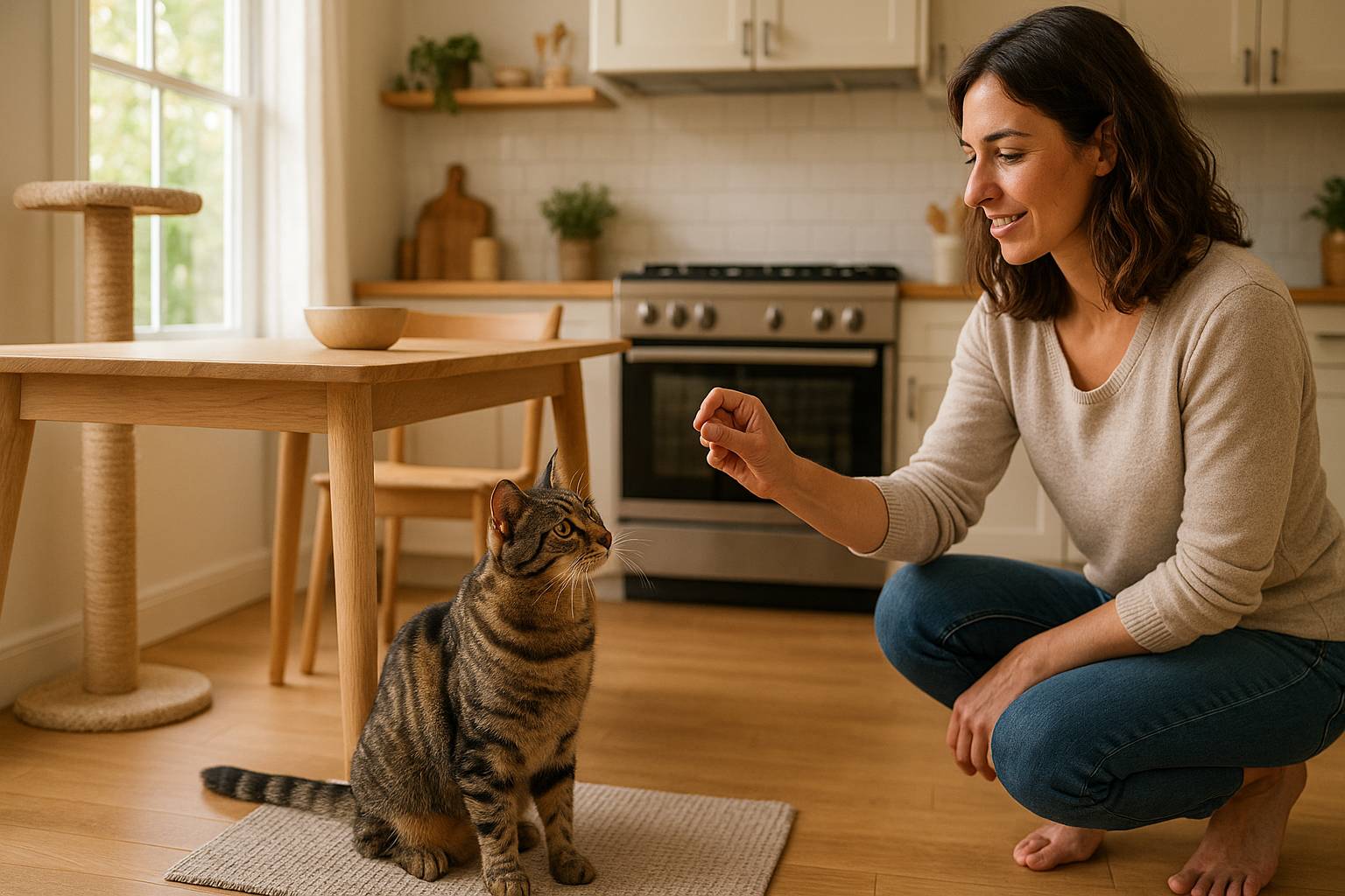 Cómo enseñar a tu gato a no subirse a la mesa sin castigos