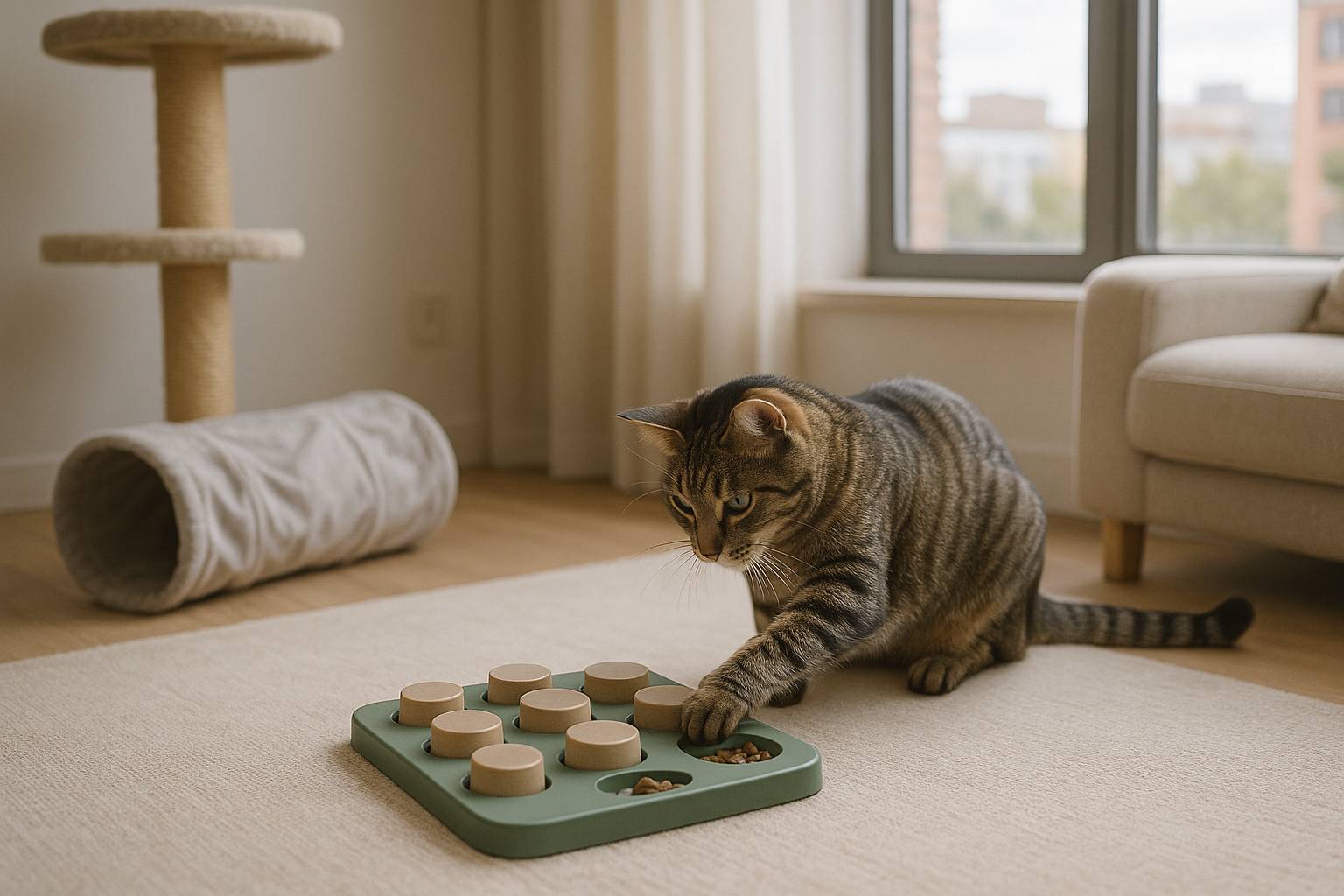 Juguetes recomendados para gatos que viven en piso